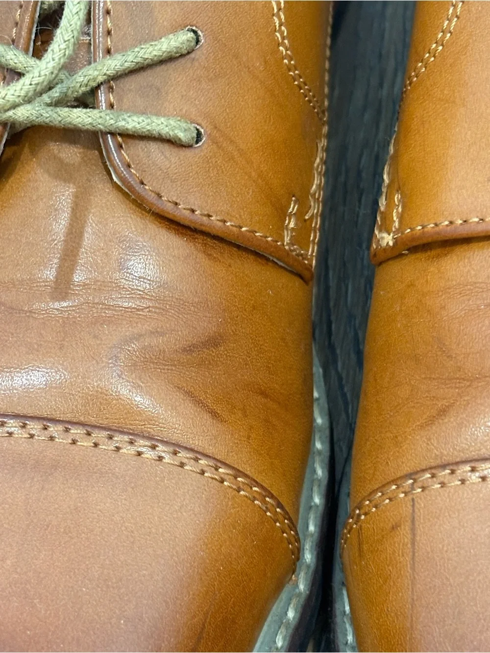 Bruno Marc Leather Cap-Toe Derby Shoes - Cognac Brown